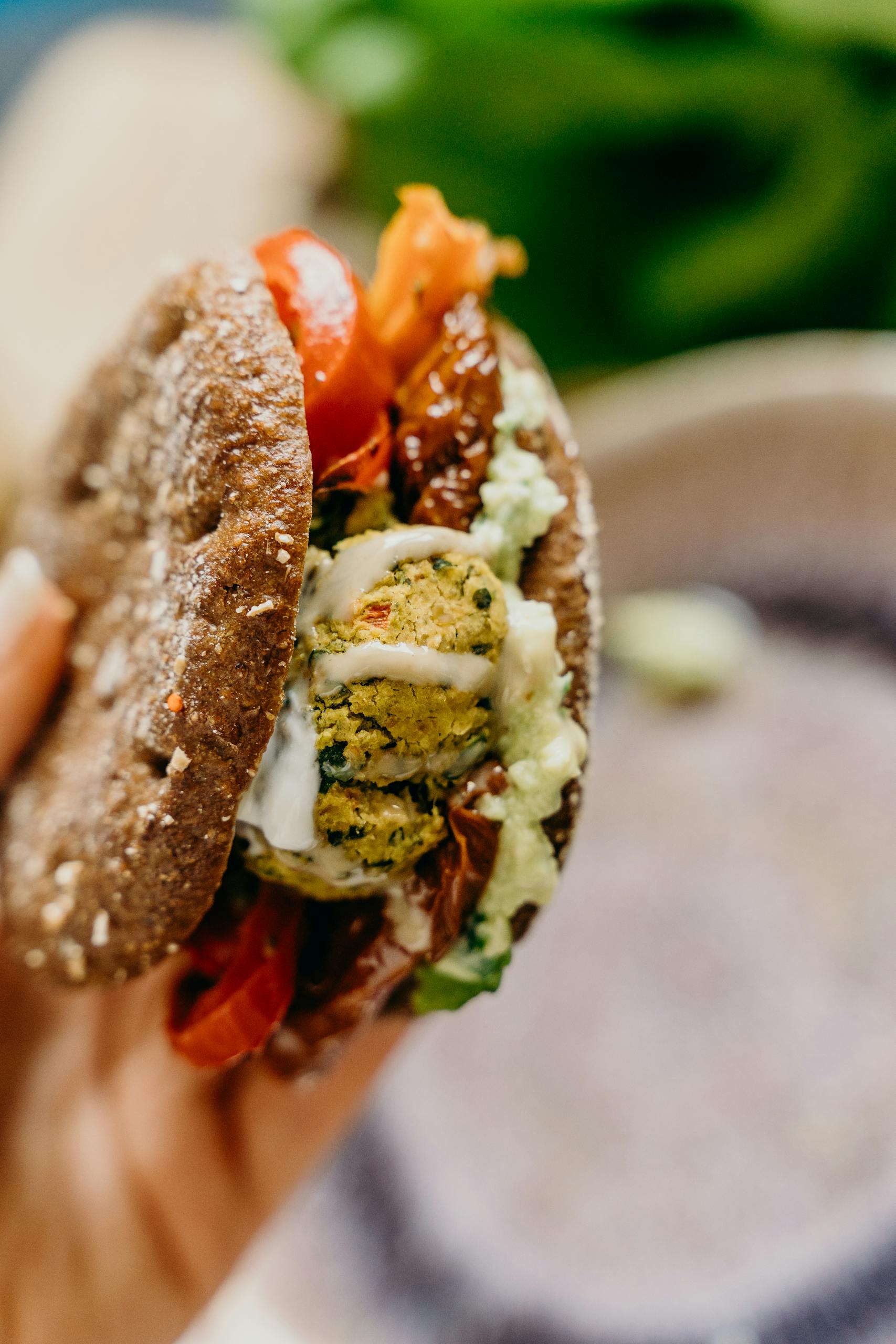 Delicious vegan veggie burger with fresh ingredients, captured in Berlin.